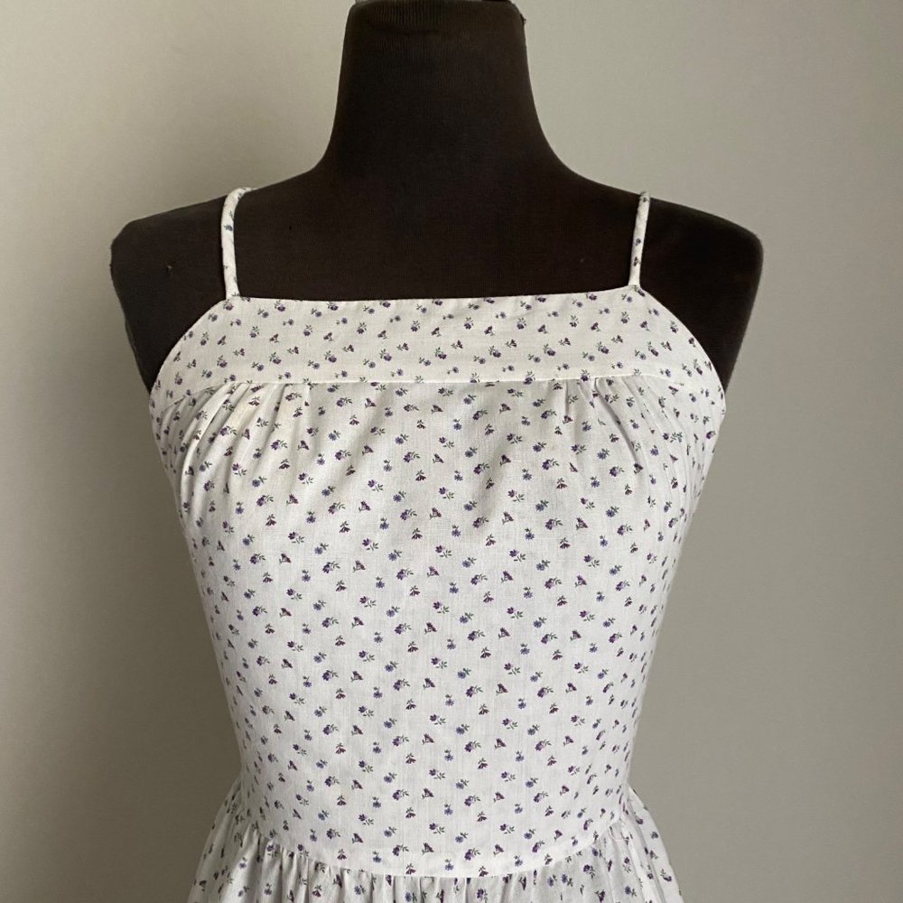 Chez Jodi sz 7 Spaghetti strap 50s vintage flared midi dress - Picture 2 of 7